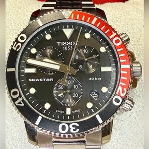 Tissot Seastar Chronograph Date Designer Dive Mens Watch